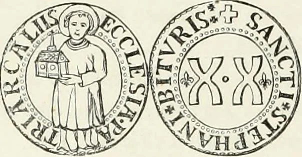 An illustration from Caractâeristiques des saints dans l'art populaire, 1867, leaf 179