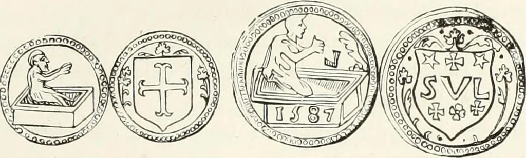 An illustration from Caractâeristiques des saints dans l'art populaire, 1867, leaf 188