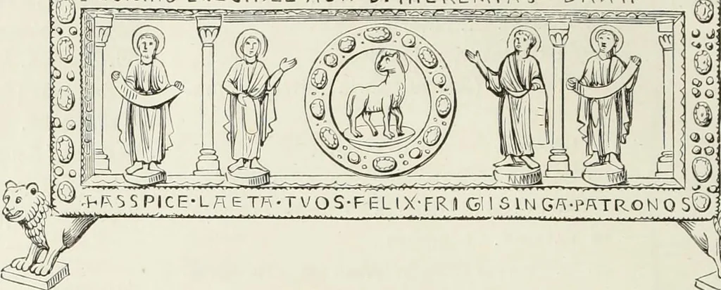 An illustration from Caractâeristiques des saints dans l'art populaire, 1867, leaf 199