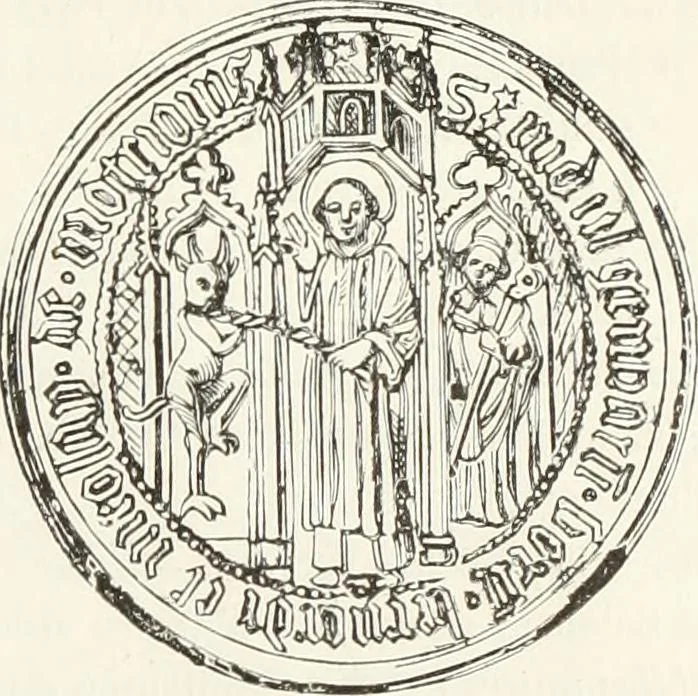 An illustration from Caractâeristiques des saints dans l'art populaire, 1867, leaf 204