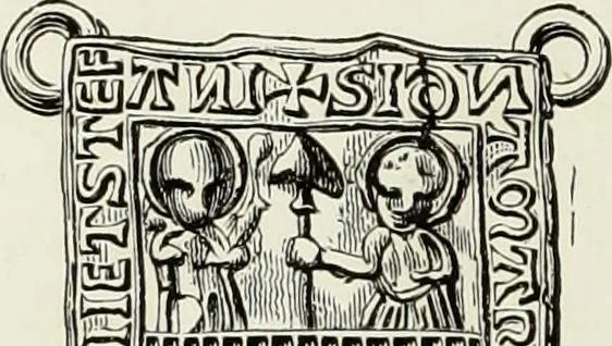 An illustration from Caractâeristiques des saints dans l'art populaire, 1867, leaf 21