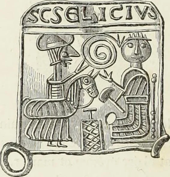 An illustration from Caractâeristiques des saints dans l'art populaire, 1867, leaf 211