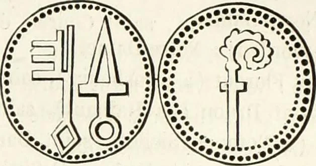 An illustration from Caractâeristiques des saints dans l'art populaire, 1867, leaf 212