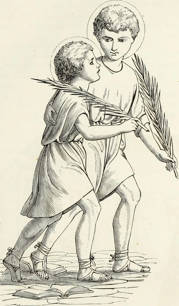 An illustration from Caractâeristiques des saints dans l'art populaire, 1867, leaf 22