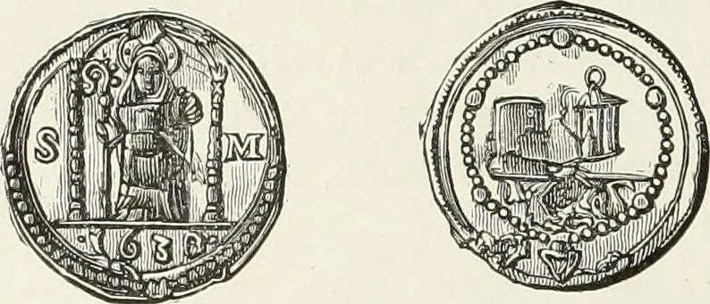 An illustration from Caractâeristiques des saints dans l'art populaire, 1867, leaf 221