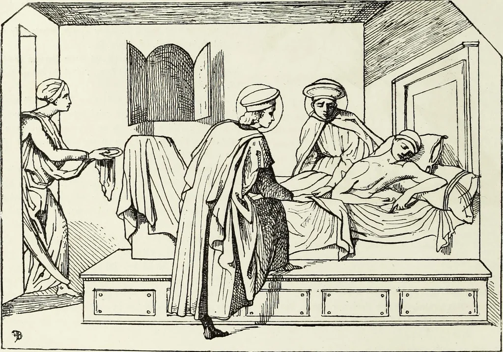 An illustration from Caractâeristiques des saints dans l'art populaire, 1867, leaf 23