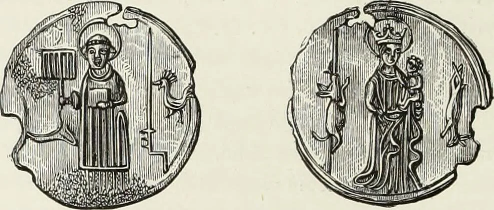 An illustration from Caractâeristiques des saints dans l'art populaire, 1867, leaf 231