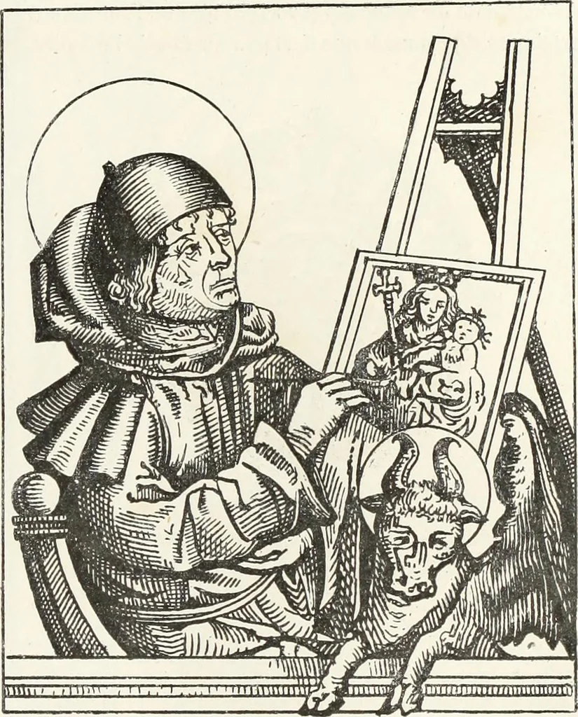 An illustration from Caractâeristiques des saints dans l'art populaire, 1867, leaf 242