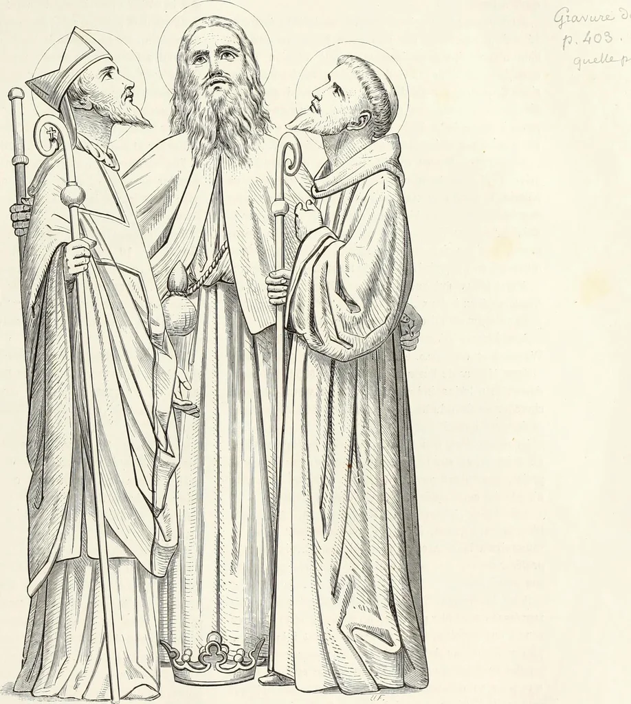 An illustration from Caractâeristiques des saints dans l'art populaire, 1867, leaf 244