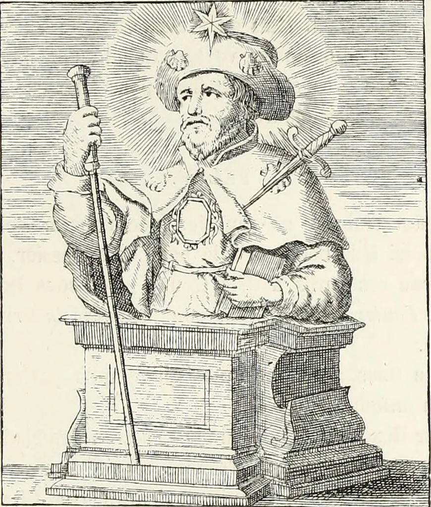 An illustration from Caractâeristiques des saints dans l'art populaire, 1867, leaf 246