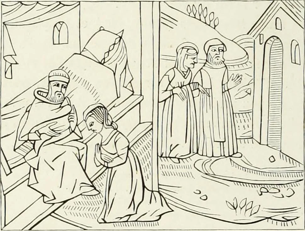 An illustration from Caractâeristiques des saints dans l'art populaire, 1867, leaf 25