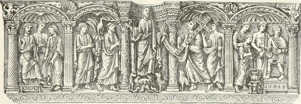 An illustration from Caractâeristiques des saints dans l'art populaire, 1867, leaf 252