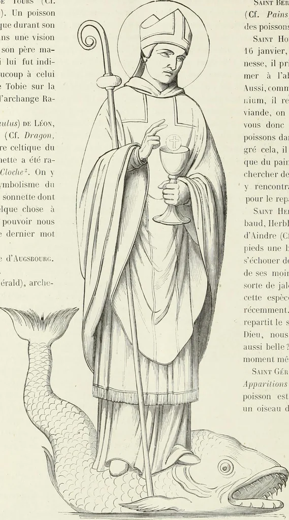 An illustration from Caractâeristiques des saints dans l'art populaire, 1867, leaf 263