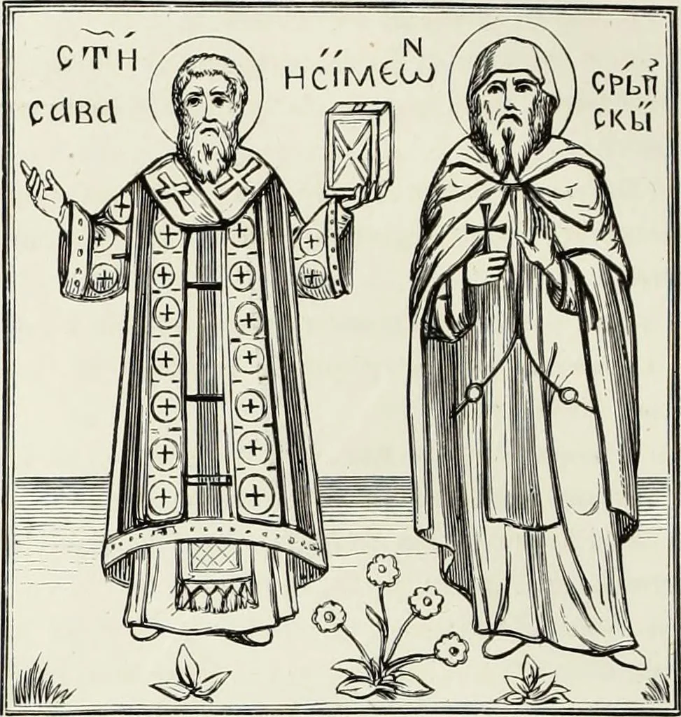 An illustration from Caractâeristiques des saints dans l'art populaire, 1867, leaf 27
