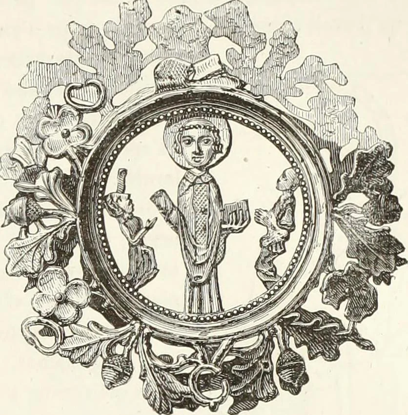 An illustration from Caractâeristiques des saints dans l'art populaire, 1867, leaf 270