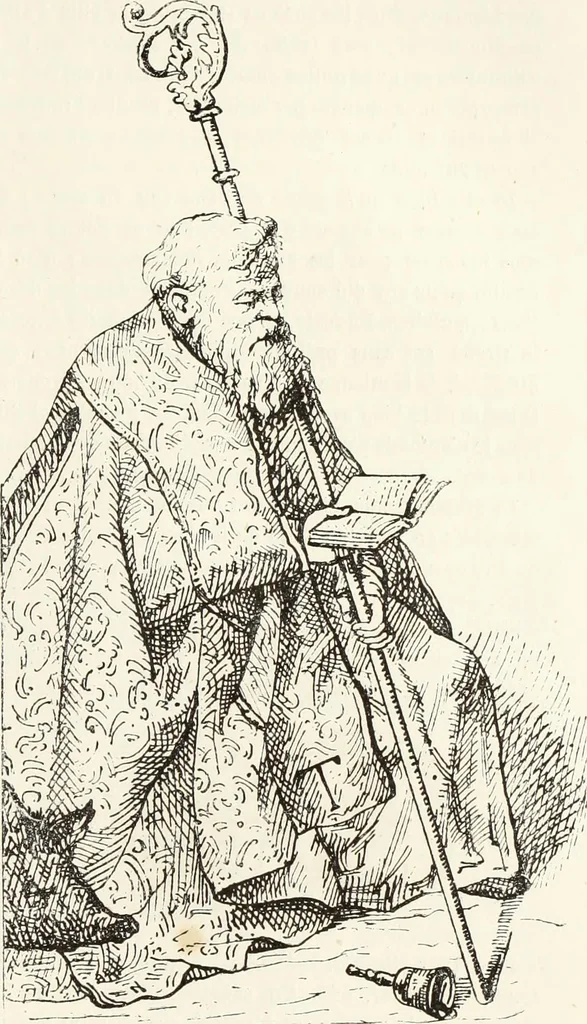 An illustration from Caractâeristiques des saints dans l'art populaire, 1867, leaf 272