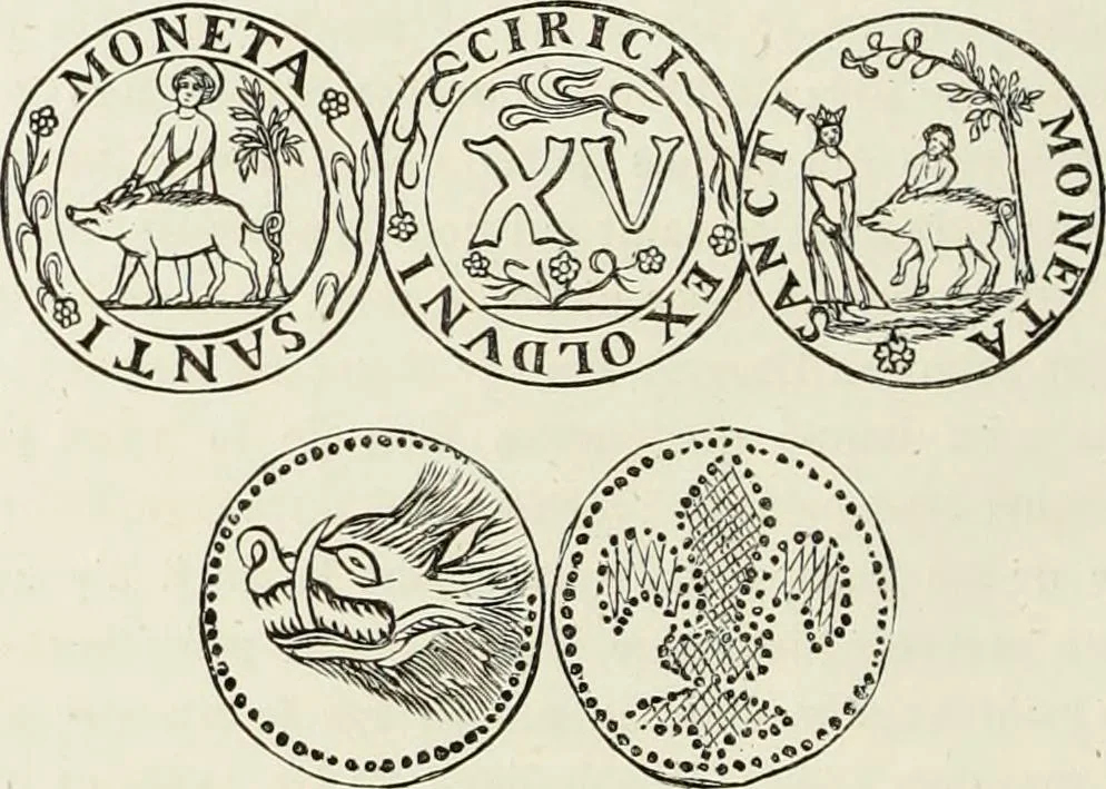 An illustration from Caractâeristiques des saints dans l'art populaire, 1867, leaf 273