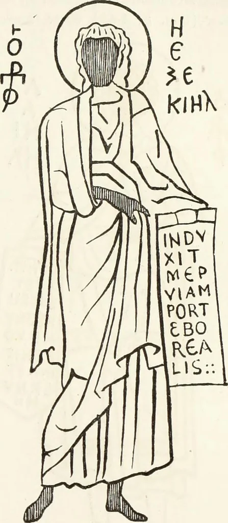 An illustration from Caractâeristiques des saints dans l'art populaire, 1867, leaf 280