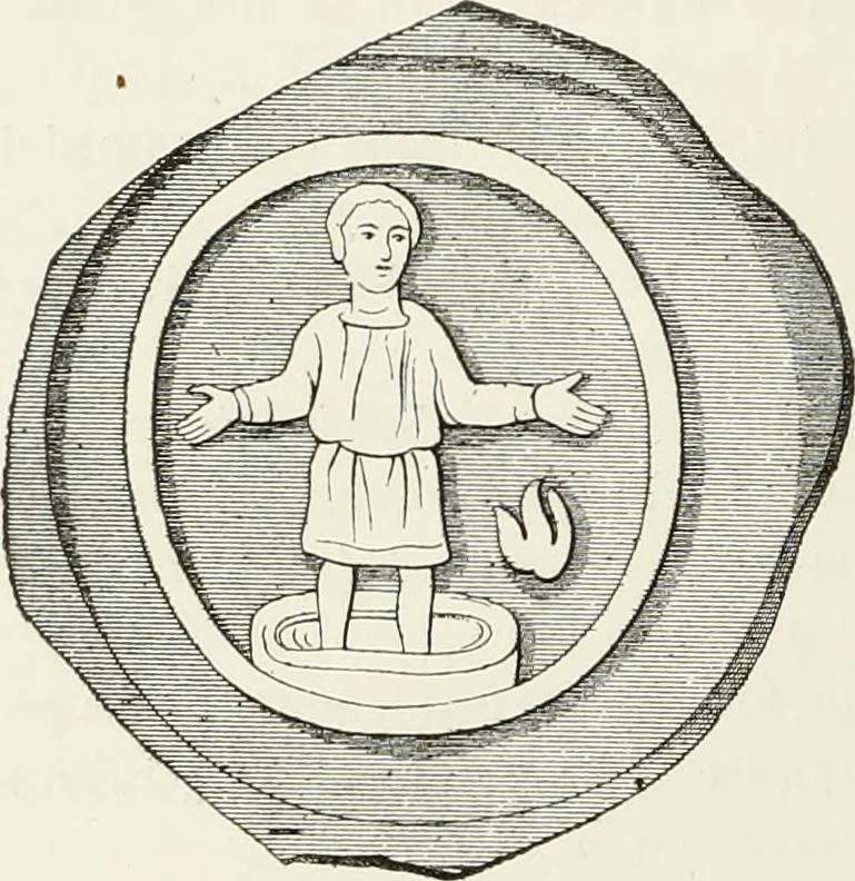 An illustration from Caractâeristiques des saints dans l'art populaire, 1867, leaf 287