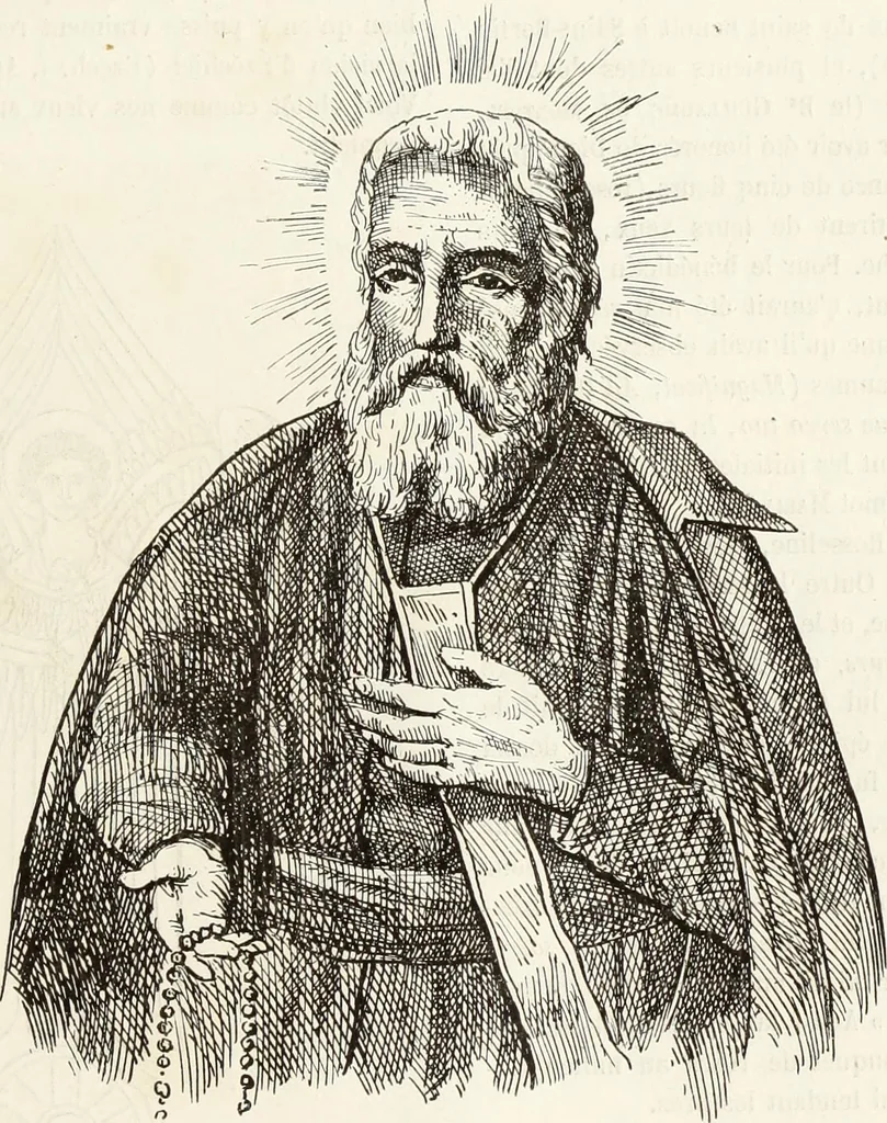 An illustration from Caractâeristiques des saints dans l'art populaire, 1867, leaf 298