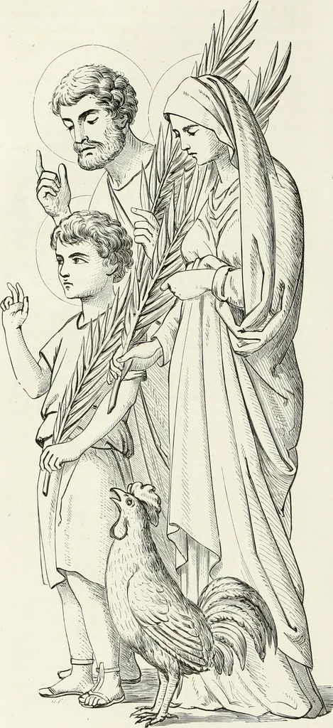 An illustration from Caractâeristiques des saints dans l'art populaire, 1867, leaf 31