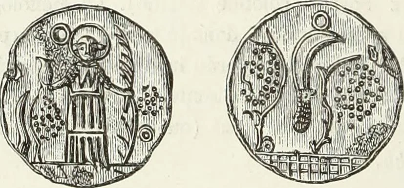 An illustration from Caractâeristiques des saints dans l'art populaire, 1867, leaf 313