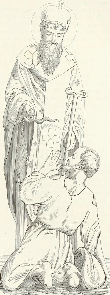 An illustration from Caractâeristiques des saints dans l'art populaire, 1867, leaf 314