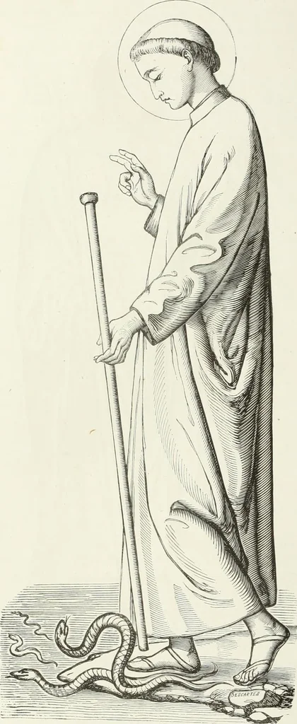 An illustration from Caractâeristiques des saints dans l'art populaire, 1867, leaf 317