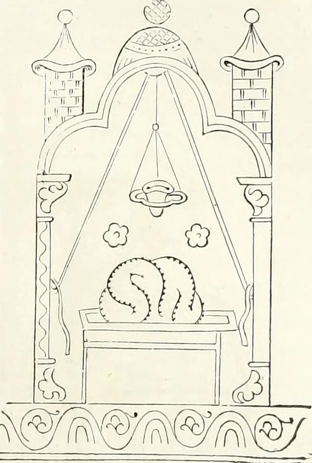 An illustration from Caractâeristiques des saints dans l'art populaire, 1867, leaf 32
