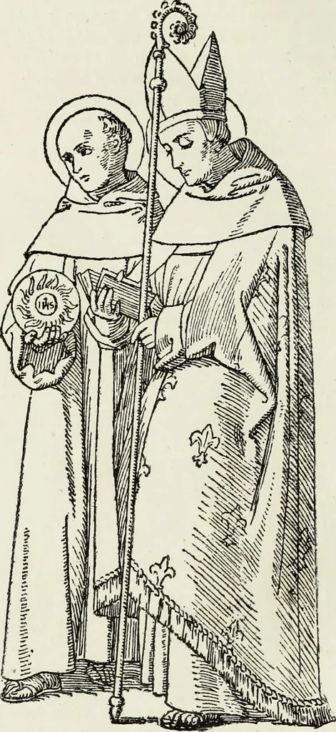 An illustration from Caractâeristiques des saints dans l'art populaire, 1867, leaf 33