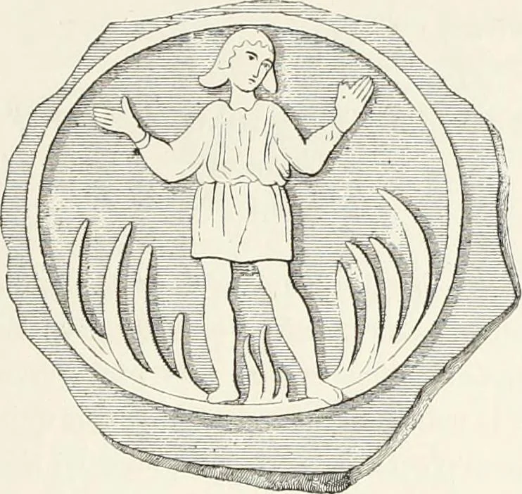 An illustration from Caractâeristiques des saints dans l'art populaire, 1867, leaf 338