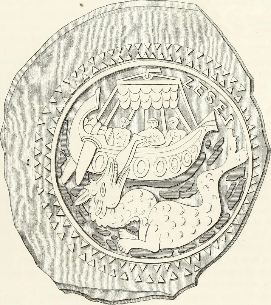 An illustration from Caractâeristiques des saints dans l'art populaire, 1867, leaf 350