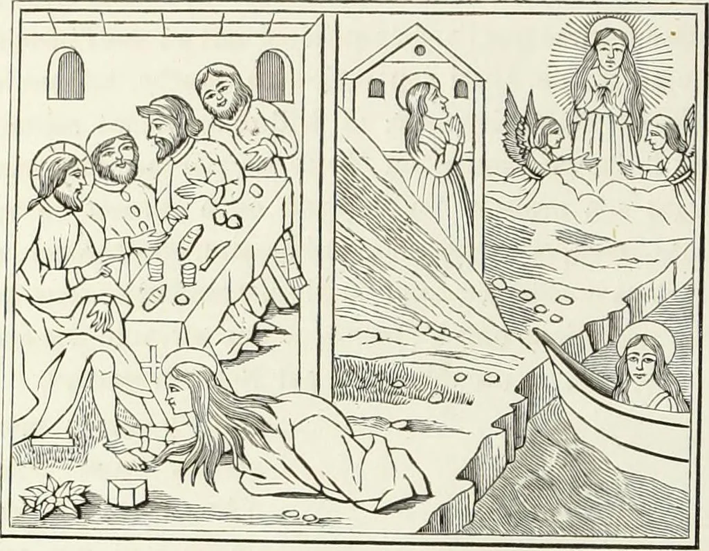 An illustration from Caractâeristiques des saints dans l'art populaire, 1867, leaf 351