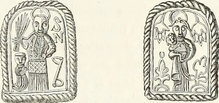 An illustration from Caractâeristiques des saints dans l'art populaire, 1867, leaf 356