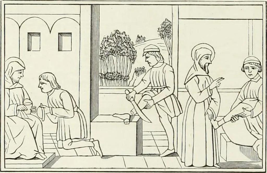 An illustration from Caractâeristiques des saints dans l'art populaire, 1867, leaf 57