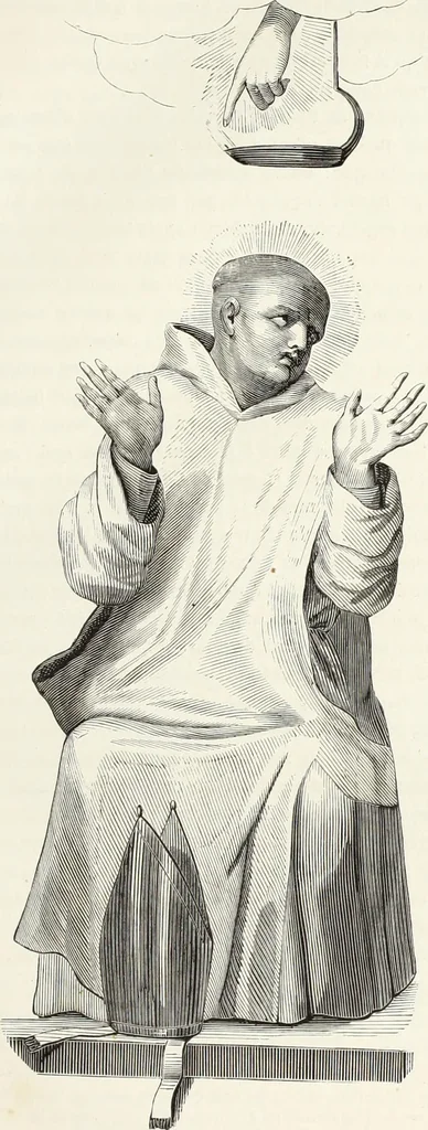 An illustration from Caractâeristiques des saints dans l'art populaire, 1867, leaf 62