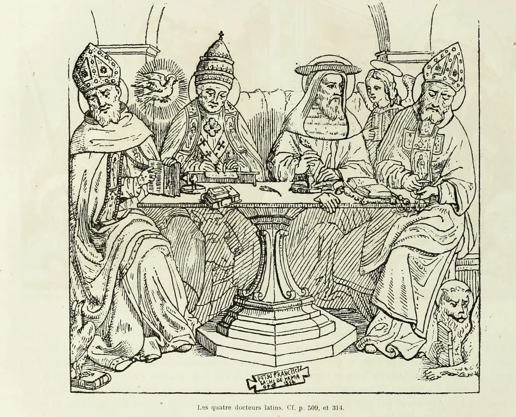 An illustration from Caractâeristiques des saints dans l'art populaire, 1867, leaf 75