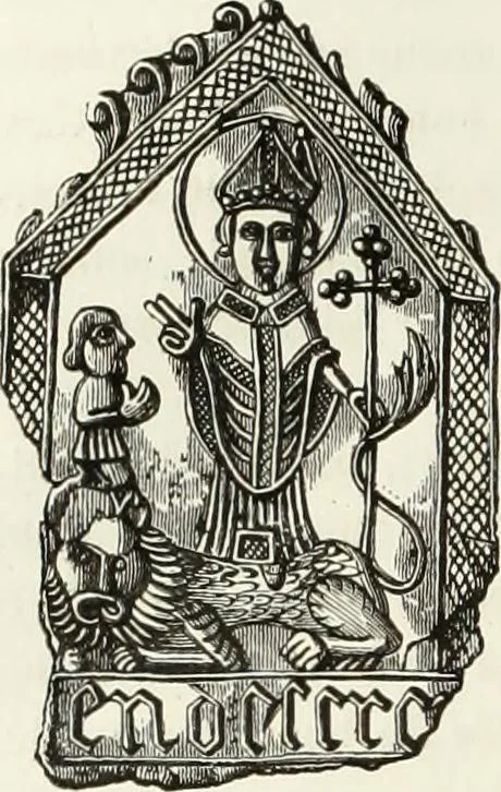 An illustration from Caractâeristiques des saints dans l'art populaire, 1867, leaf 79