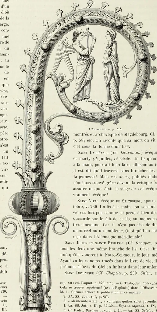 An illustration from Caractâeristiques des saints dans l'art populaire, 1867, leaf 81