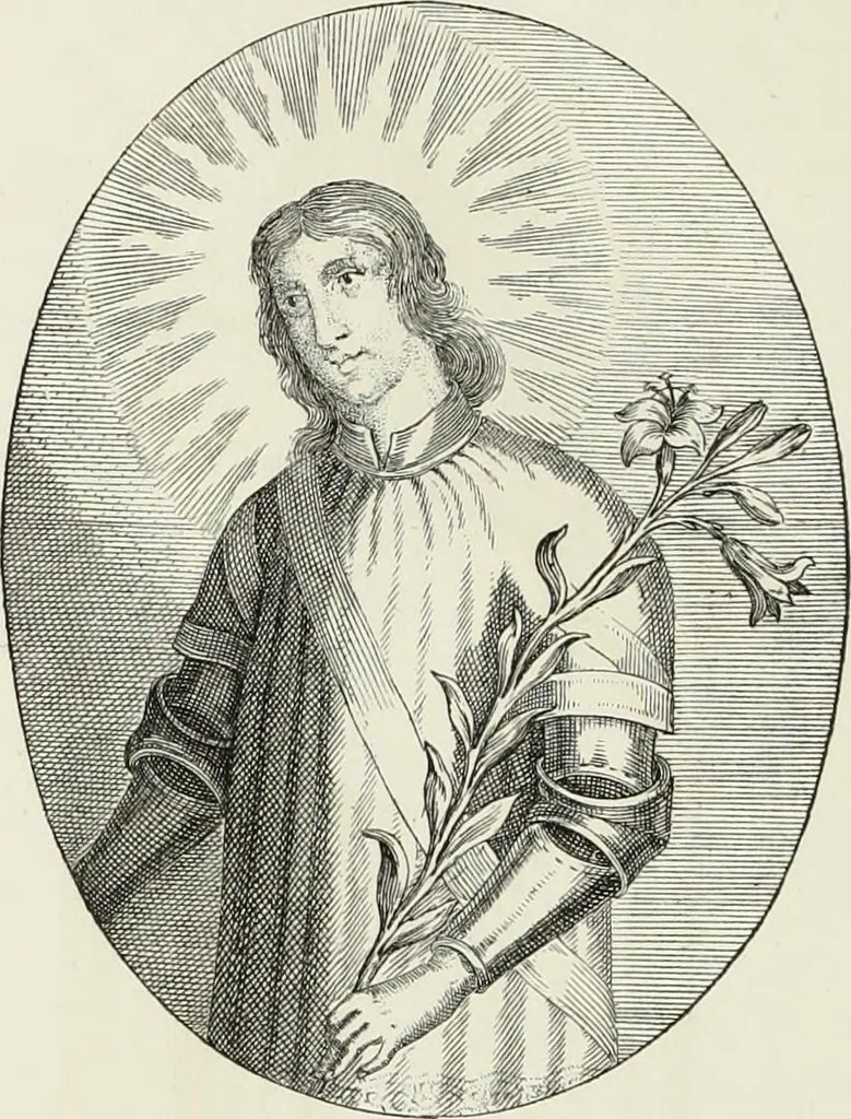An illustration from Caractâeristiques des saints dans l'art populaire, 1867, leaf 83