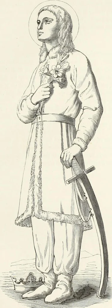 An illustration from Caractâeristiques des saints dans l'art populaire, 1867, leaf 84