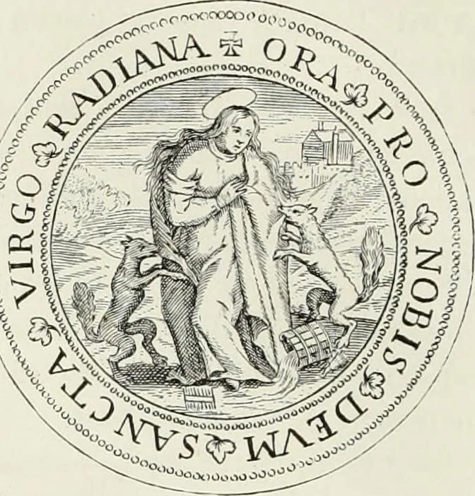 An illustration from Caractâeristiques des saints dans l'art populaire, 1867, leaf 97
