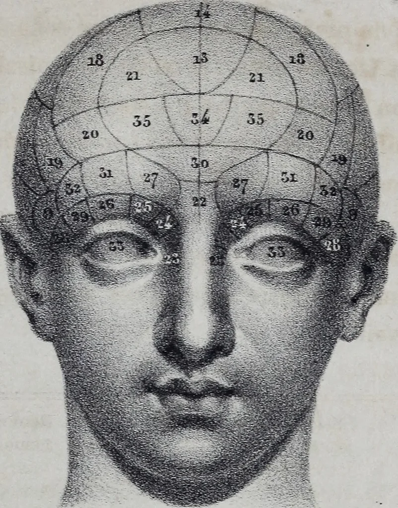 An illustration from Caractères phrénologiques et physiognomoniques des contemporains les plus célèbres, selon les systèmes de Gall, Spurzheim, Lavater, etc., 1837, leaf 26