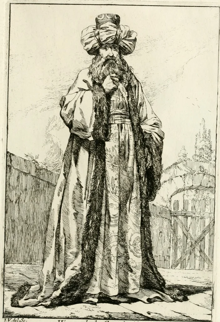 An illustration from Caravanne du sultan ala Mecque; mascarade turque donnée a Rome par Messieurs les pensionnaires de l'Academie de France et leurs amis au Carnaval de l'année 1748. Dediée à messire Iean Francois de Troy, ecuïer, conseiller sécrétaire du Roi, chevalier de l'Ordre de S. Michel, directeur de l'Academie roïale de France a Rome, ancien Recteur de celle de Paris, et ancien Prince de l'Academie de S. Luc de Rome &c ..., 1749, leaf 30