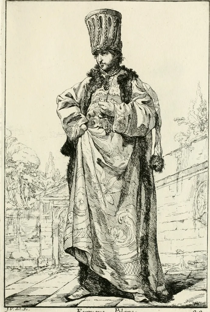 An illustration from Caravanne du sultan ala Mecque; mascarade turque donnée a Rome par Messieurs les pensionnaires de l'Academie de France et leurs amis au Carnaval de l'année 1748. Dediée à messire Iean Francois de Troy, ecuïer, conseiller sécrétaire du Roi, chevalier de l'Ordre de S. Michel, directeur de l'Academie roïale de France a Rome, ancien Recteur de celle de Paris, et ancien Prince de l'Academie de S. Luc de Rome &c ..., 1749, leaf 52