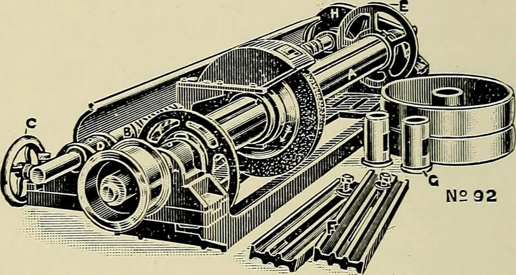 An illustration from Card grinding in theory and practice : a treatise upon the various methods of grinding card clothing used by spinners of cotton, wool, silk, and other textile fibres, 1922, leaf 27