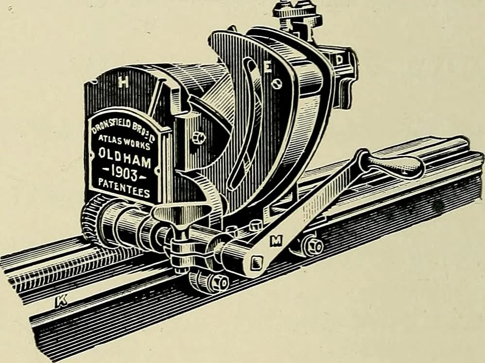 An illustration from Card grinding in theory and practice : a treatise upon the various methods of grinding card clothing used by spinners of cotton, wool, silk, and other textile fibres, 1922, leaf 37