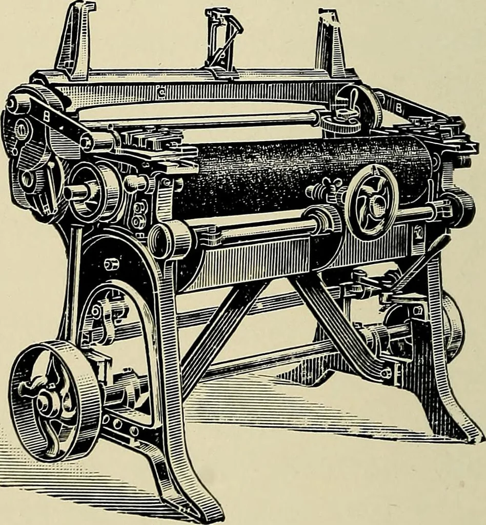 An illustration from Card grinding in theory and practice : a treatise upon the various methods of grinding card clothing used by spinners of cotton, wool, silk, and other textile fibres, 1922, leaf 77