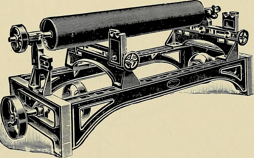 An illustration from Card grinding in theory and practice : a treatise upon the various methods of grinding card clothing used by spinners of cotton, wool, silk, and other textile fibres, 1922, leaf 96