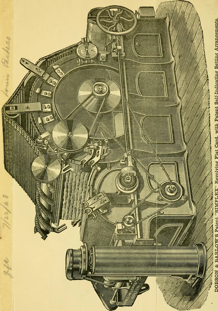 An illustration from Carding engines and carding : two papers, 1887, leaf 8